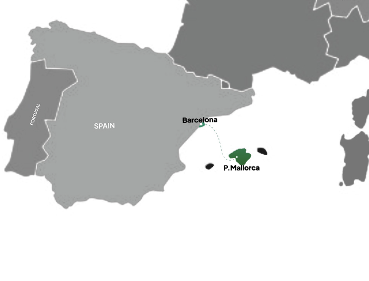 Mapa de ruta Barcelona – Palma de Mallorca